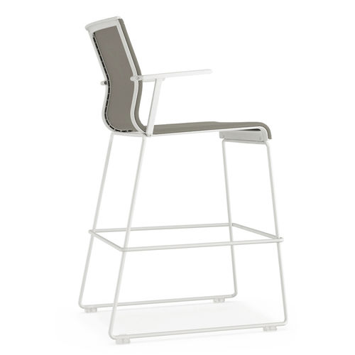 Chaise de bar contemporaine - STICK - ICF - d'intérieur / en tissu / en cuir