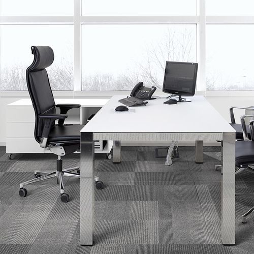 Fauteuil de direction contemporain - UNA PLUS - ICF - en cuir / en tissu / en aluminium