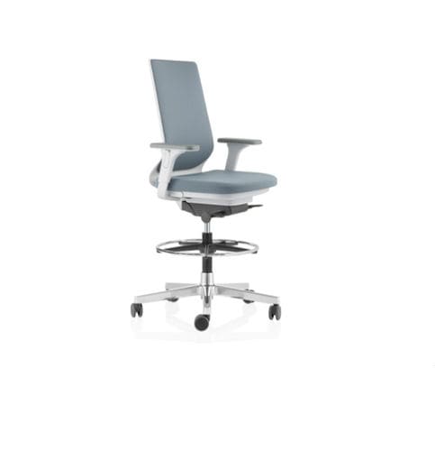 Tabouret de bureau contemporain - PYLA - ICF - en résille / en cuir / avec piètement en métal