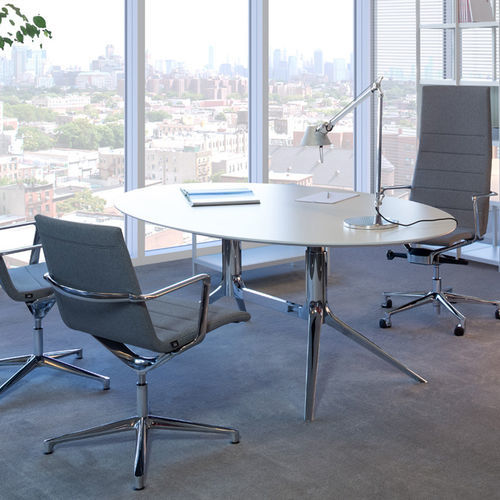 Table de réunion design - NOTABLE - ICF - plaquée bois / en chêne / en noyer
