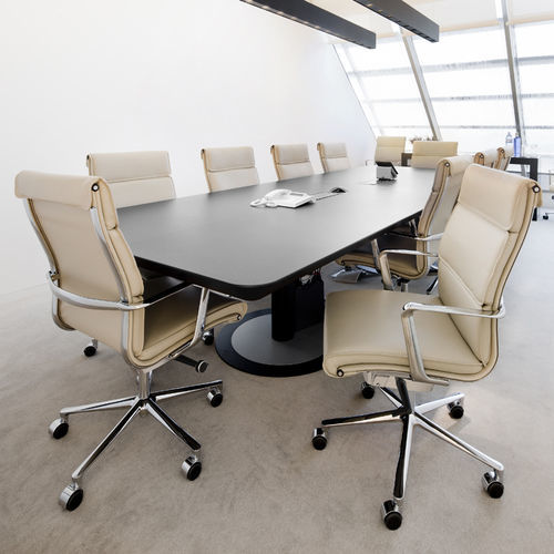 Fauteuil de direction design - UNA - ICF - en cuir / en tissu / en aluminium