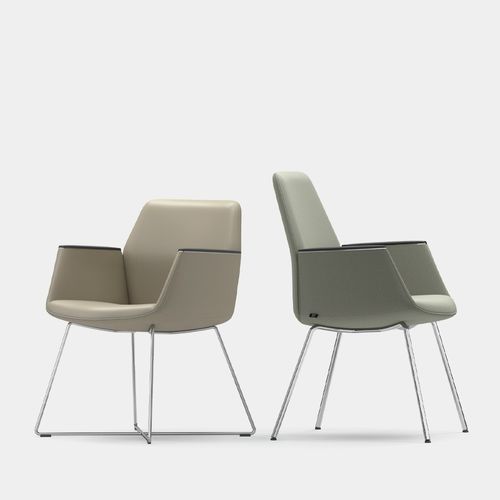 Chaise visiteur contemporaine - ALBA - ICF - d'intérieur / en tissu / avec piètement en métal