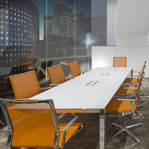 Bureau sur pied - P50 - ICF - multiplace / contemporain / aluminium
