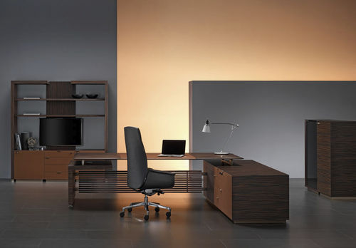 Bureau de direction - RHO PLUS - ora acciaio - contemporain / en bois / en cuir