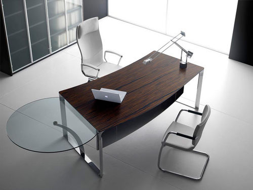 Bureau de direction - DHOW - ora acciaio - contemporain / en bois / en verre