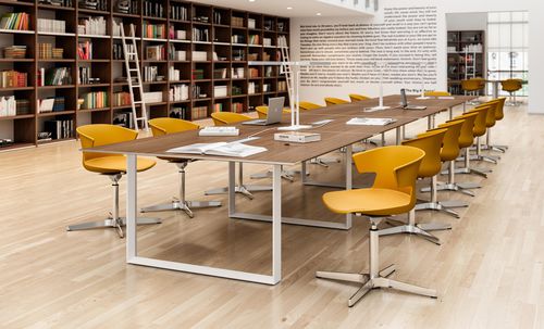 Table de réunion contemporaine - X7   - Quadrifoglio Sistemi d'Arredo - en bois / en métal / en verre