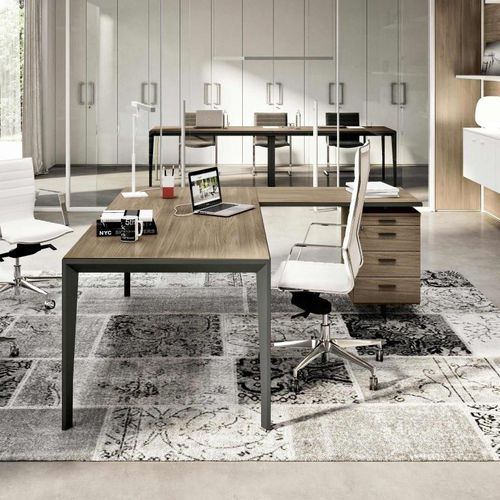Bureau pour open space - X5   - Quadrifoglio Sistemi d'Arredo - sur pied / pour 4 personnes / contemporain