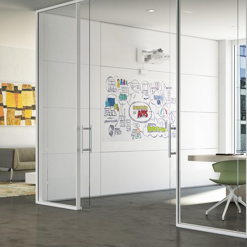 Cloison fixe - M1  - Quadrifoglio Sistemi d'Arredo - en verre / professionnelle / acoustique