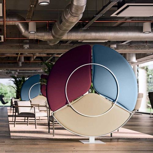 Baffle acoustique en tissu - PETAL - Quadrifoglio Sistemi d'Arredo - à poser / de sol / cylindrique
