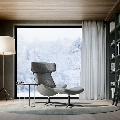 Fauteuil contemporain - CLEOPAS - Quadrifoglio Sistemi d'Arredo - en tissu / en cuir / en métal