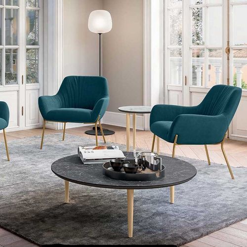 Fauteuil contemporain - CITY DECÒ - Quadrifoglio Sistemi d'Arredo - en tissu / en bois / tapissé