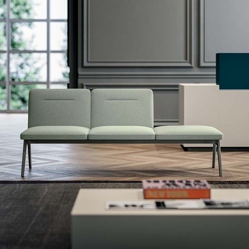Sièges sur poutre en aluminium - ARMONY - Quadrifoglio Sistemi d'Arredo - de tissus / en cuir / en polyuréthane