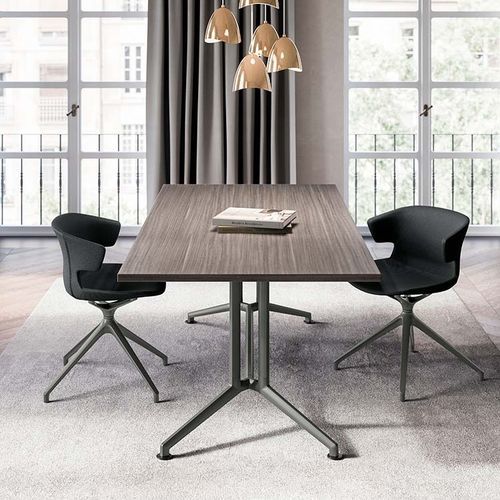 Table à manger contemporaine - TWO - Quadrifoglio Sistemi d'Arredo - en mélaminé / avec piètement en aluminium / rectangulaire