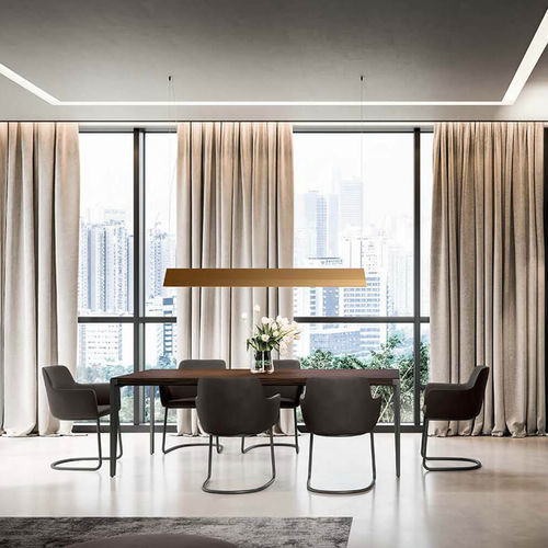 Table à manger contemporaine - NINE - Quadrifoglio Sistemi d'Arredo - en noyer américain / en orme / en ébène