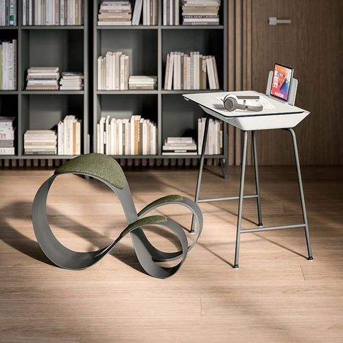 Table basse contemporaine - FLIPPER - Quadrifoglio Sistemi d'Arredo - en mélaminé / avec piètement en métal / rectangulaire