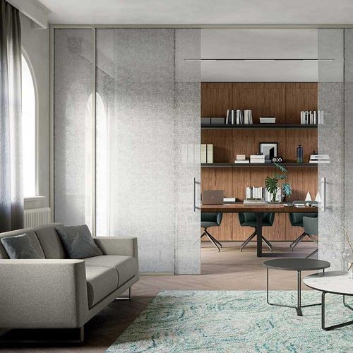 Cloison coulissante - M3 - Quadrifoglio Sistemi d'Arredo - en verre / professionnelle / résidentielle
