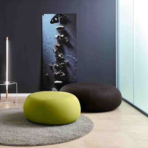 Pouf contemporain - ALIAS  - VAGHI - en tissu / rond / professionnel