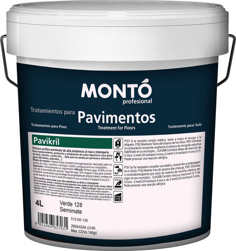 Peinture de protection - PAVIKRIL - PINTURAS MONTO - d'intérieur / d'extérieur / pour terrain de sport