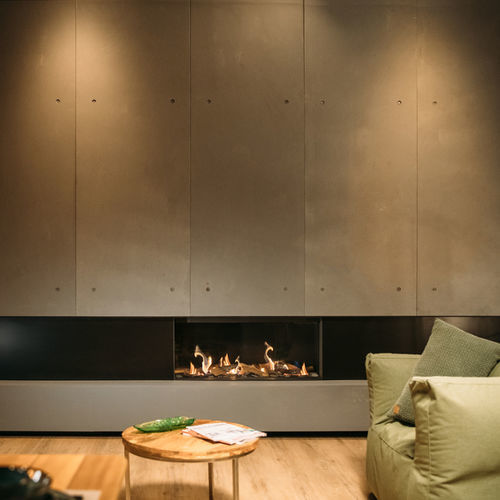 Foyer fermé à gaz - MATRIX LINEAR 1050-400 I - Faber - à 1 face / en acier / en verre