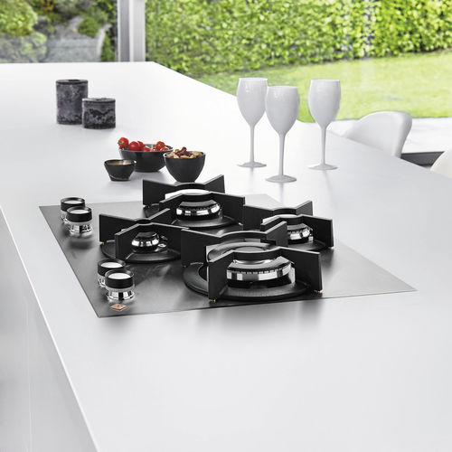Table de cuisson à gaz - DPE7649XF - DE DIETRICH ELECTROMENAGER - 4 foyers / encastrable / avec manettes