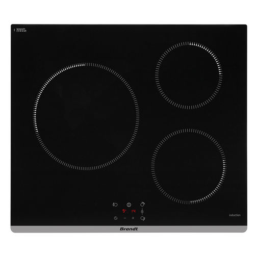 Table de cuisson à induction - BPI6362B - Brandt - 3 foyers / encastrable / avec commandes tactiles