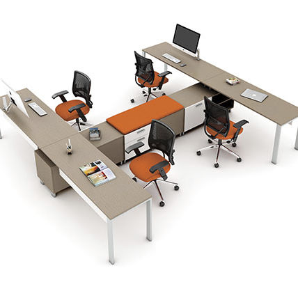 Bureau pour open space - MY ZONE (STUDIO) - Office Furniture Group - contemporain / en bois / avec rangement