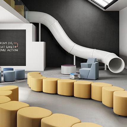 Pouf contemporain - VIBE - Office Furniture Group - en contreplaqué / en mousse de polyuréthane / carré
