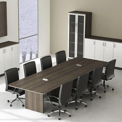 Table de réunion contemporaine - Office Furniture Group - en bois / avec piètement en métal / rectangulaire