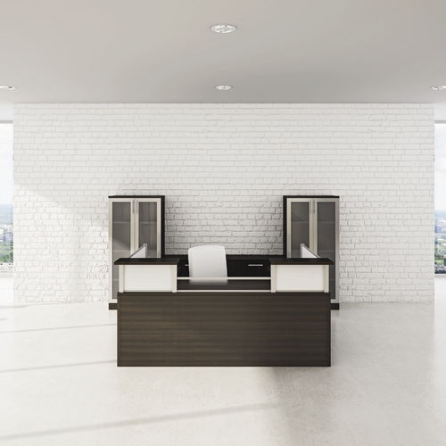 Banque d'accueil d'angle - MODERN + PANELX - Office Furniture Group - modulable / en verre / stratifiée