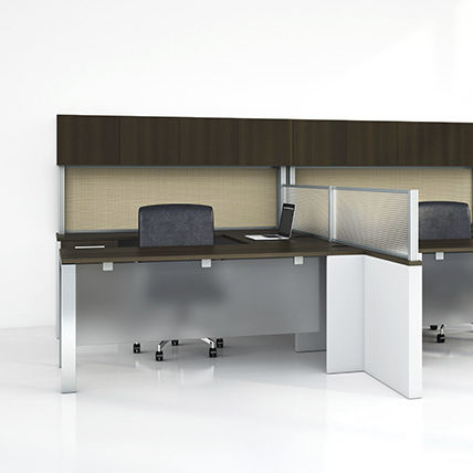 Séparateur de bureau au sol - EXTEND SERIES - Office Furniture Group - sur bureau / en verre / stratifié