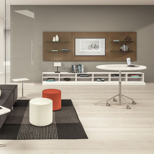 Étagère murale - STOW™ - KIMBALL Office - contemporaine / en bois / en verre