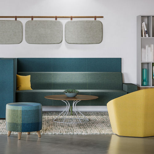 Table basse contemporaine - PAIRINGS® - KIMBALL Office - en verre / en bois / en aluminium