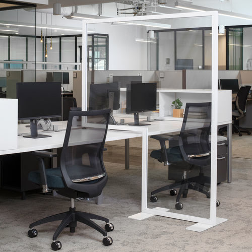 Séparateur de bureau sur bureau - Q99k2124PVSOBP - KIMBALL Office - au sol / auto-portant / en verre