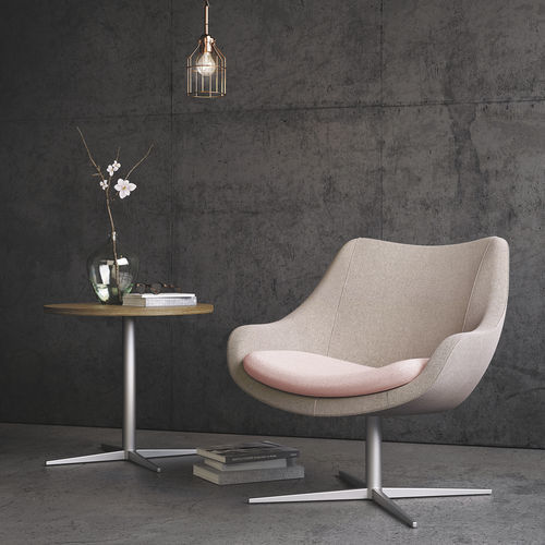 Fauteuil visiteur contemporain - BLOOM® - KIMBALL Office - en tissu / en cuir / en aluminium poli