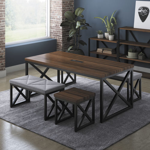 Table de travail design - FIXT® - KIMBALL Office - en bois massif / en métal / en acier