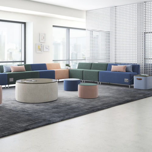 Banquette modulable - JOELLE™ - KIMBALL Office - contemporaine / en tissu / en cuir