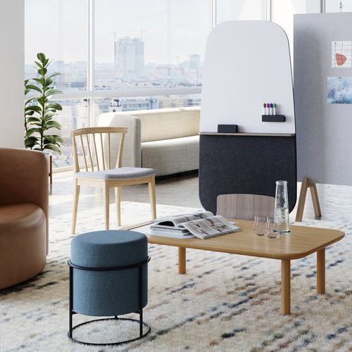 Séparateur de bureau au sol - PARADOLIA® - KIMBALL Office - sur bureau / en tissu / en bois