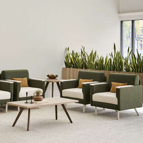 Fauteuil contemporain - CONNOLLY® 2.0 - KIMBALL Office - en tissu / en métal / en bois