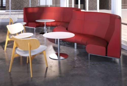 Table basse contemporaine - RADIUS MEETING - DAVIS - en bois / ronde / ovale