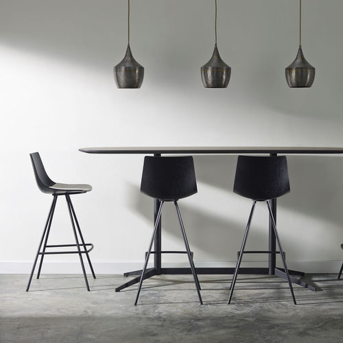 Tabouret de bar contemporain - JOIN - DAVIS - en contreplaqué / professionnel / noir