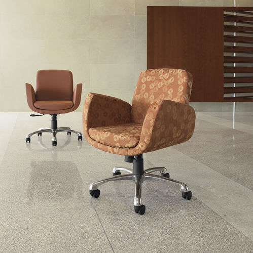 Fauteuil de bureau contemporain - KATE™ - GLOBAL totaloffice - en cuir / en tissu / en aluminium poli