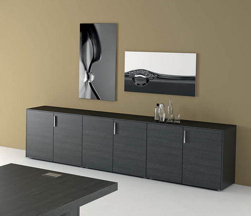 Armoire de classement basse - NOVANTA - ALEA - haute / en placage de bois / avec porte battante