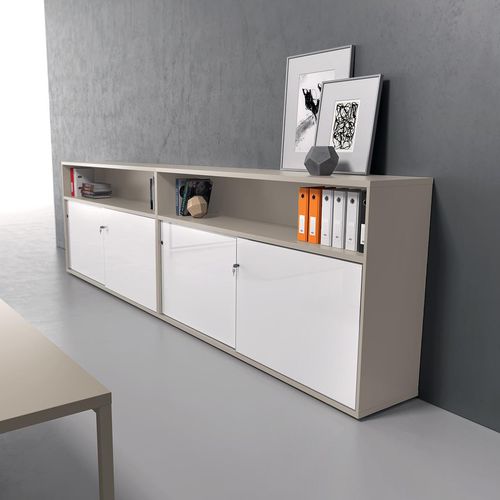 Armoire de classement basse - ROMOLO - ALEA - stratifiée / à portes coulissantes / contemporaine