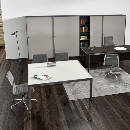 Table de réunion contemporaine - ZEFIRO EXE - ALEA - en bois / en métal / carrée
