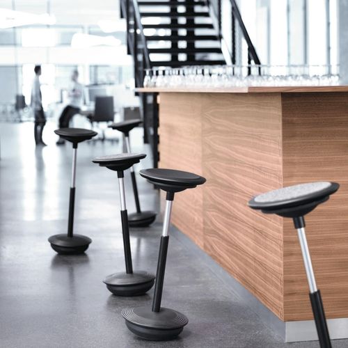 Tabouret de bar contemporain - 201 STITZ2 - Wilkhahn - en cuir / en plastique / avec piètement en acier