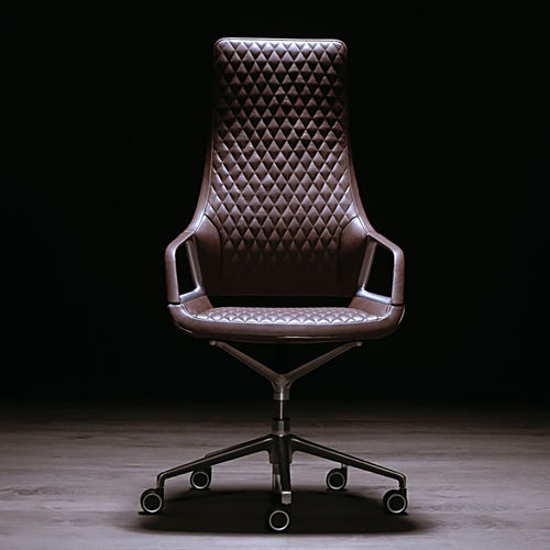 Chaise de conférence contemporaine - 304/6 GRAPH ICONIC - Wilkhahn - d'intérieur / en cuir / avec piètement en acier chromé