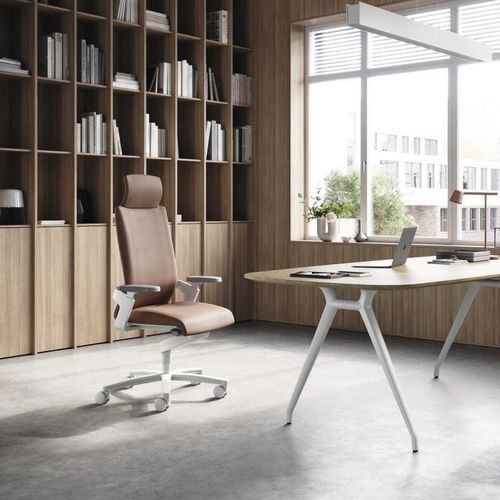 Fauteuil de bureau contemporain - 170 ON  - Wilkhahn - en tissu / en cuir / en métal chromé