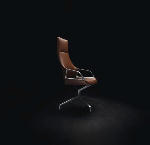 Fauteuil de bureau contemporain - 30 GRAPH - Wilkhahn - en tissu / en cuir / en métal chromé