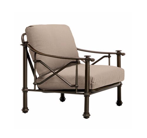 Fauteuil classique - CAMPAIGN GRANDE - BROWN JORDAN - en tissu / en fonte d'aluminium / en aluminium extrudé