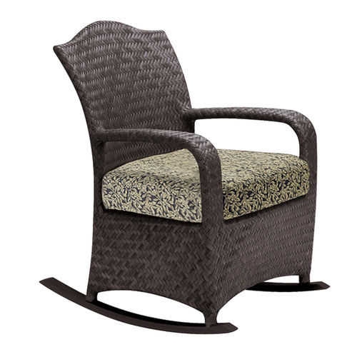Fauteuil contemporain - HAVANA - BROWN JORDAN - en tissu / en résine tressée / avec coussin amovible